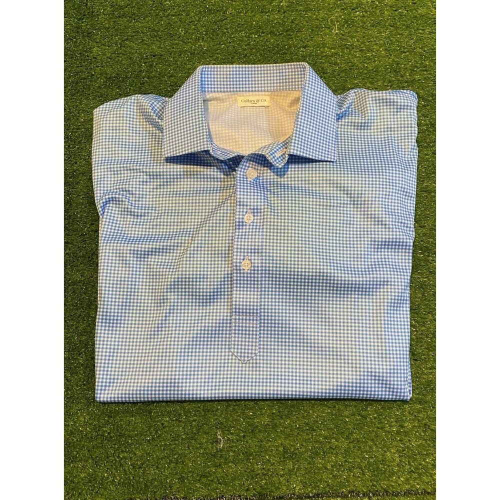 Classic Light Blue Gingham Men's Dress Shirt - Collars&Co biz casual
